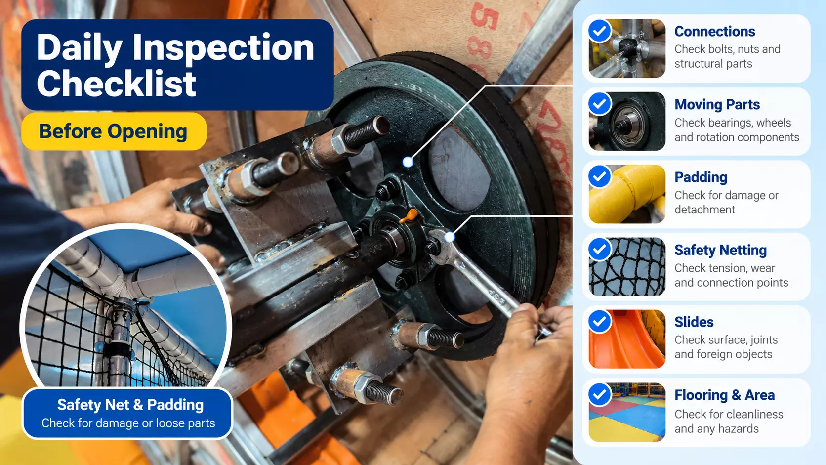 Indoor playground daily safety inspection checklist before opening